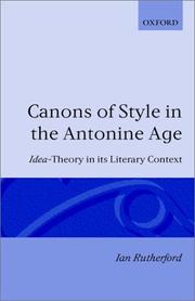 Cover of: Canons of style in the Antonine age by Ian Rutherford