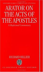 Arator on the Acts of the Apostles by Hillier, Richard Dr.
