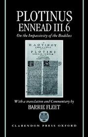 Cover of: Ennead III.6: on the impassivity of the bodiless