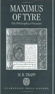 Cover of: The philosophical orations by Maximus of Tyre