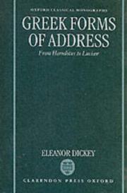 Cover of: Greek forms of address by Eleanor Dickey