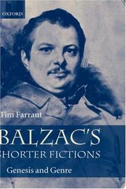 Cover of: Balzac's shorter fictions: genesis and genre