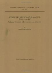 Cover of: Mesopotamian mathematics, 2100-1600 BC by Eleanor Robson