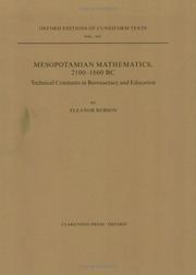 Cover of Mesopotamian mathematics, 2100-1600 BC