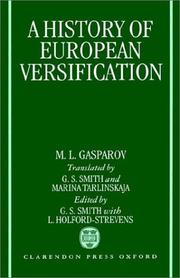 Cover of: A history of European versification