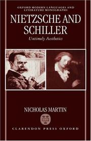 Cover of: Nietzsche and Schiller by Martin, Nicholas.