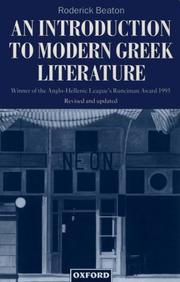 Cover of: An Introduction to Modern Greek Literature by Roderick Beaton