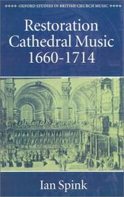 Cover of: Restoration cathedral music, 1660-1714