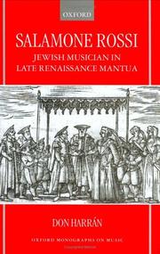 Cover of: Salamone Rossi: Jewish musician in late Renaissance Mantua