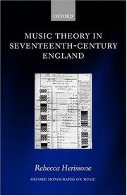 Cover of: Music Theory in Seventeenth-Century England (Oxford Monographs on Music)