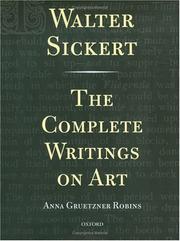 Cover of: Walter Sickert by Walter Richard Sickert