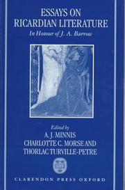 Cover of: Essays on Ricardian literature in honour of J.A. Burrow by edited by A.J. Minnis, Charlotte C. Morse, Thorlac Turville-Petre.