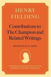 Cover of: Contributions to The champion and related writings