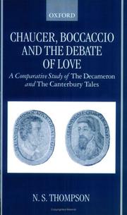 Cover of: Chaucer, Boccaccio and the Debate of Love | N. S. Thompson