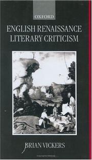 Cover of: English Renaissance literary criticism