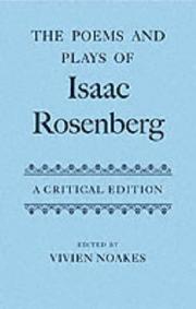 Cover of: The poems and plays of Isaac Rosenberg by Isaac Rosenberg