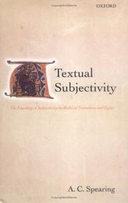 Cover of: Textual subjectivity: the encoding of subjectivity in medieval narratives and lyrics