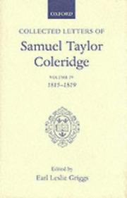 Cover of: Collected Letters of Samuel Taylor Coleridge by Samuel Taylor Coleridge