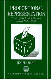 Cover of: Proportional representation | Jenifer Hart