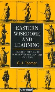 Cover of: Eastern wisedome and learning by G. J. Toomer