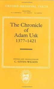 Cover of: The chronicle of Adam Usk, 1377-1421