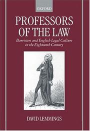 Cover of: Professors of the Law by David Lemmings