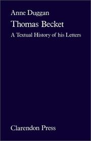 Cover of: Thomas Becket: a textual history of his letters
