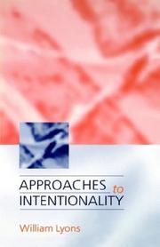 Cover of: Approaches to intentionality