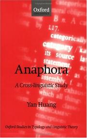 Cover of: Anaphora by Huang, Yan., Huang, Yan.