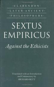 Cover of: Against the ethicists by Sextus Empiricus.