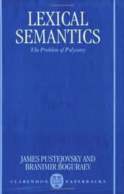 Cover of: Lexical semantics by edited by James Pustejovsky and Branimir Boguraev.