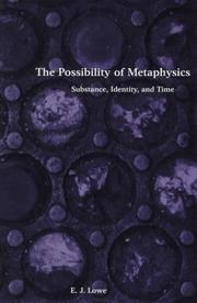 Cover of: The possibility of metaphysics: substance, identity, and time