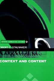 Cover of: Context and content: essays on intentionality in speech and thought