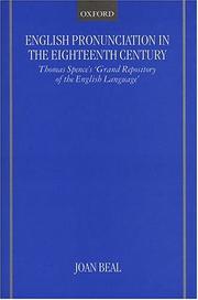 Cover of: English pronunciation in the eighteenth century by Joan C. Beal