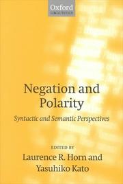 Cover of: Negation and Polarity by 