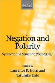 Cover of: Negation and Polarity - Syntactic and Semantic Perspectives (Oxford Linguistics) by 