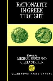 Cover of: Rationality in Greek thought by edited by Michael Frede and Gisela Striker.