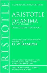 Cover of: De Anima by 