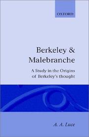 Cover of: Berkeley & Malebranche - A Study in the Origins of Berkeley's Thought