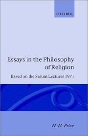 Cover of: Essays in the philosophy of religion: based on the Sarum lectures, 1971