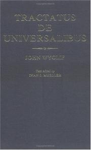 Cover of: De Universalibus: Volume 1 by John Wycliffe