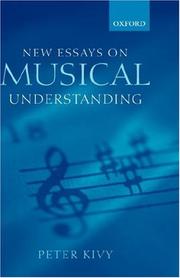 Cover of: New essays on musical understanding