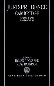 Cover of: Jurisprudence by edited by Hyman Gross and Ross Harrison.