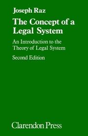 Cover of: The concept of a legal system by Joseph Raz