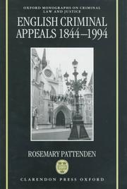 English criminal appeals, 1844-1994 by Rosemary Pattenden