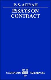 Cover of: Essays on contract