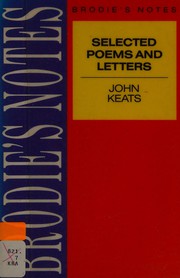 Cover of: Brodie's Notes on Selected Poems and Letters of John Keats (Brodie's Notes)