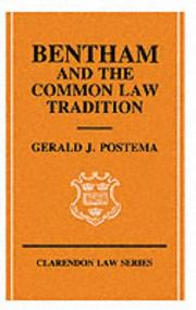 Cover of: Bentham and the Common Law Tradition (Clarendon Law Series)