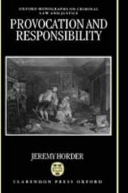 Provocation and responsibility by Jeremy Horder