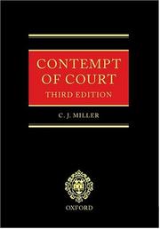 Cover of: Contempt of court by Miller, C. J.